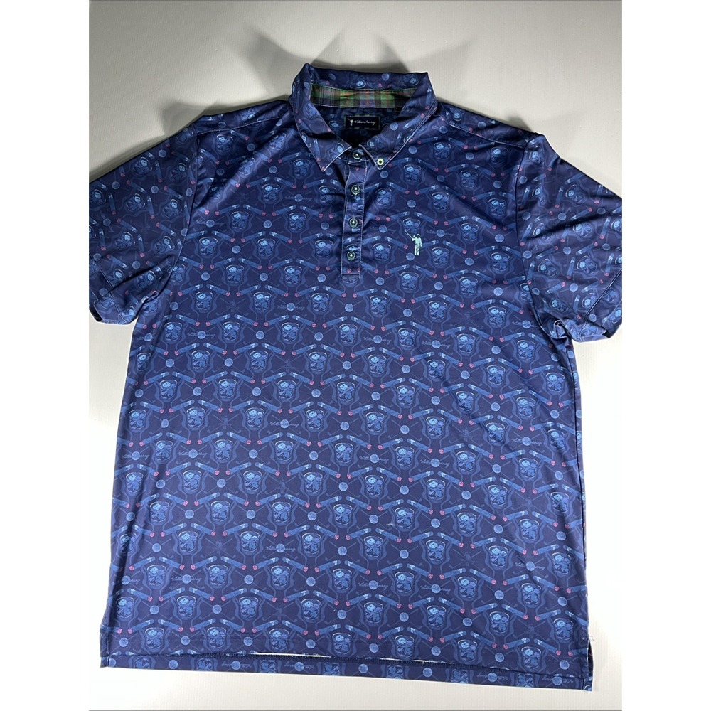 William Murray Golf  Polo shirt Xl Rare Blue Cigars And Drinks Scotch